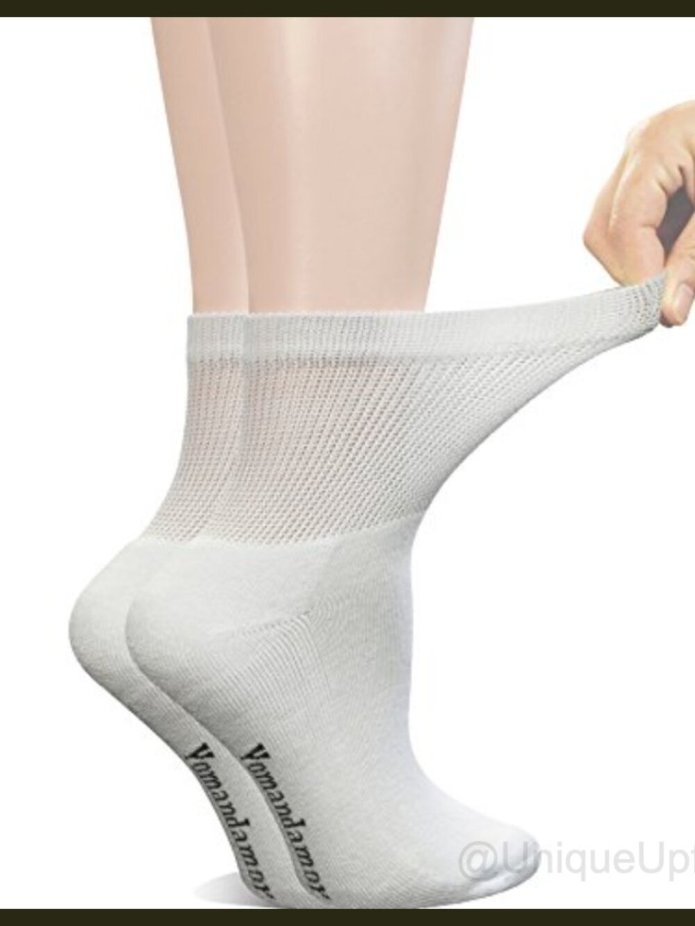 Diabetic Ankle Socks with Non-Binding Top & Cushion Sole, 6 Pairs